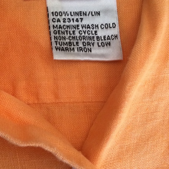 Talbots Irish Linen Button Up Blouse. Cap Sleeves. Mandarin Collar. - Picture 6 of 8